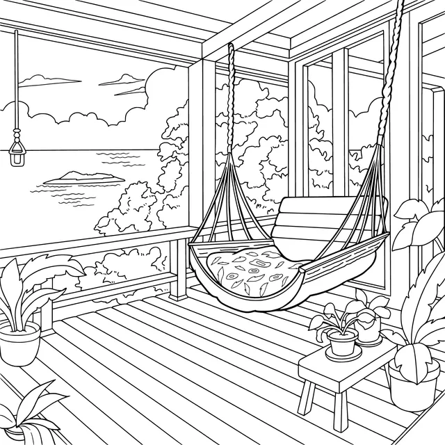 Seaview Terrace with Hammock Scene