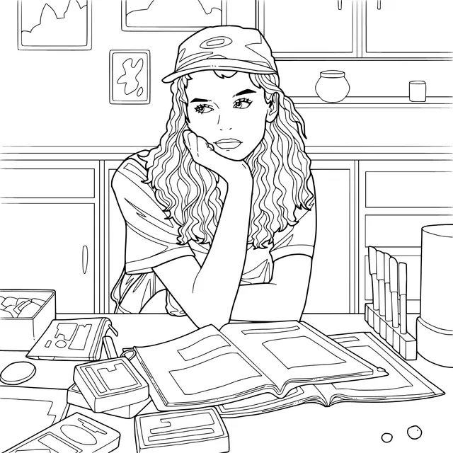 Girl Focused on Creation
