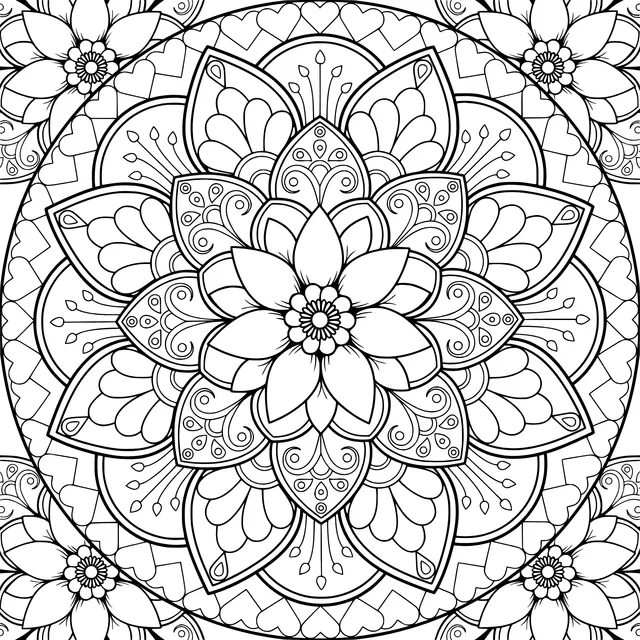 Colorful Floral Mandala Pattern