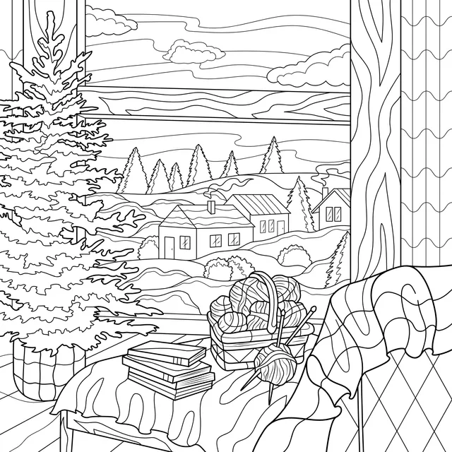 Warm Winter Scene by the Window