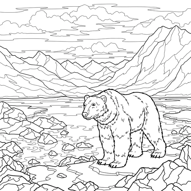 Polar Bear on the Ice - field