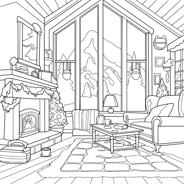 A Cozy Living Room in Winter