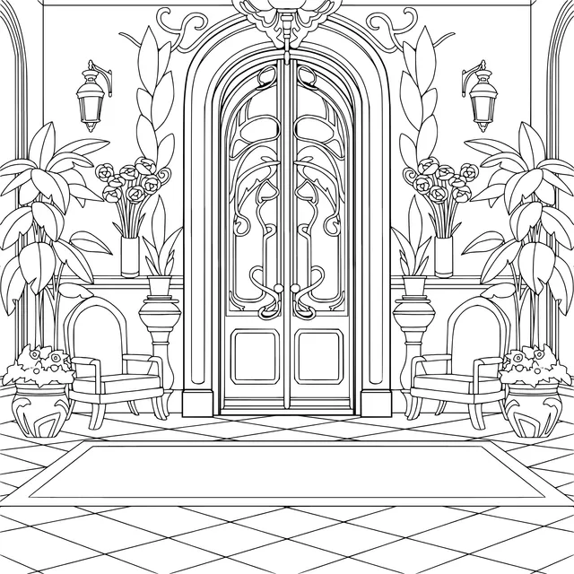 Elegant Entrance and Interior Arrangement