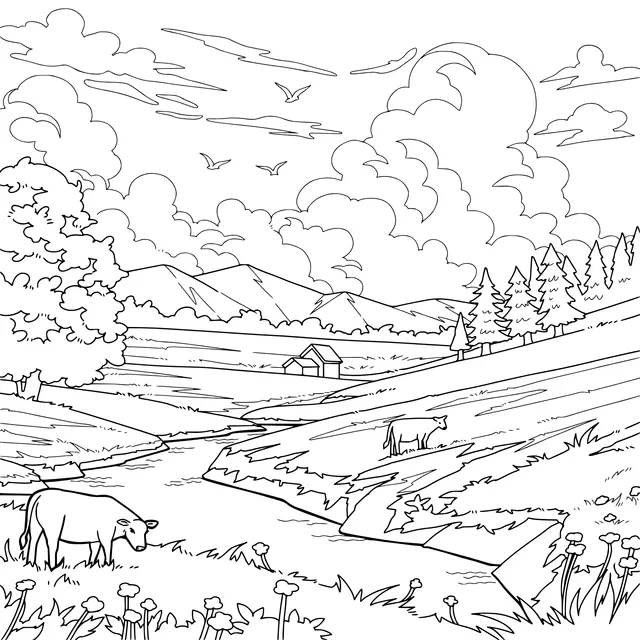 Idyllic Pastoral Landscape