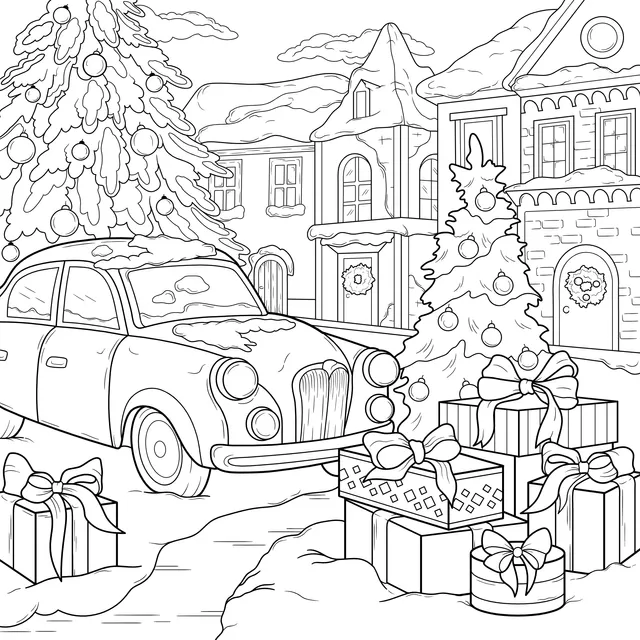 Winter Christmas Street Scene