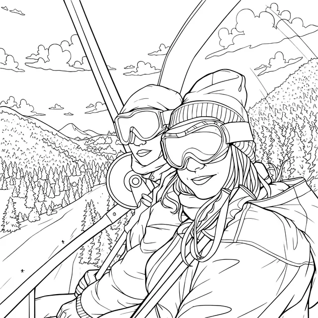 Two People on a Ski Lift