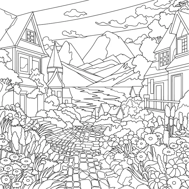 A Lakeside Town in Full Bloom