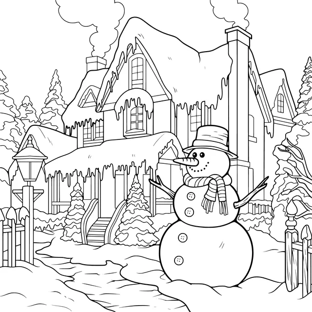 Snowman's Home in Winter