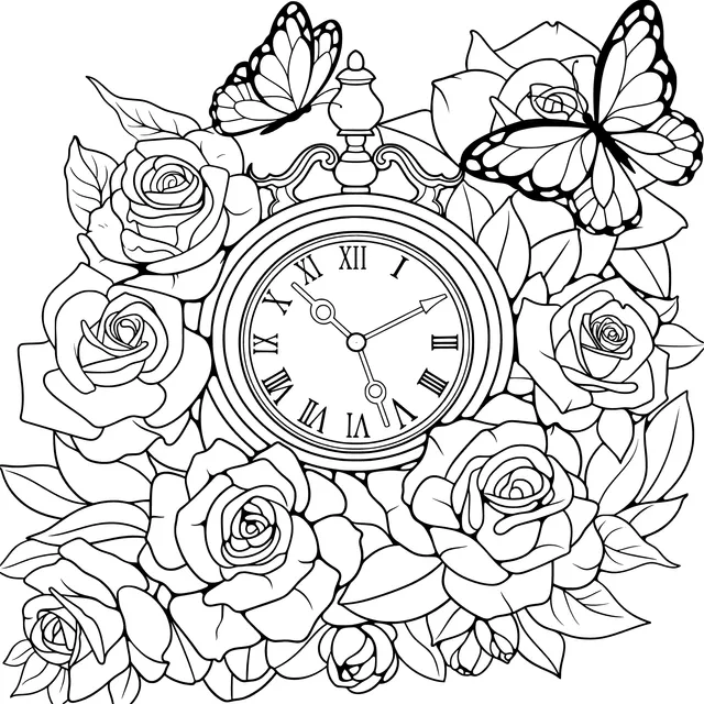 Pocket - watch Surrounded by Flowers