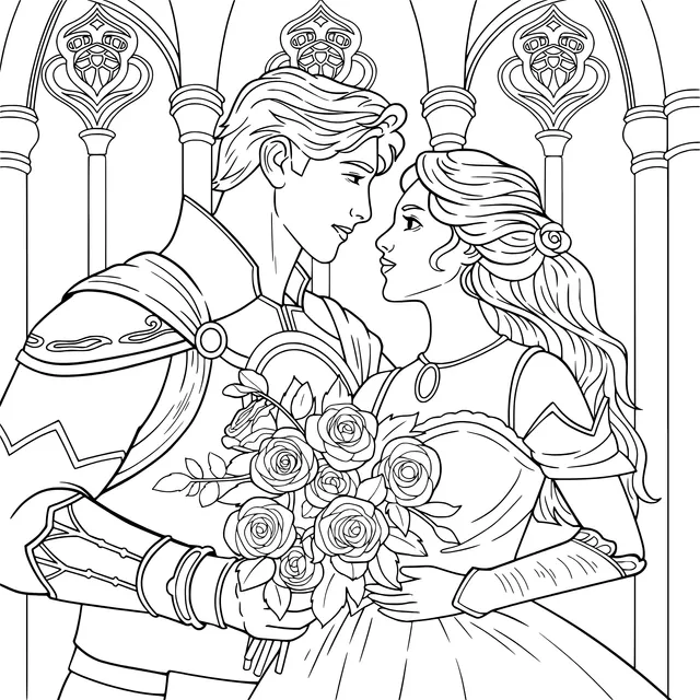 Romantic Knight and Princess