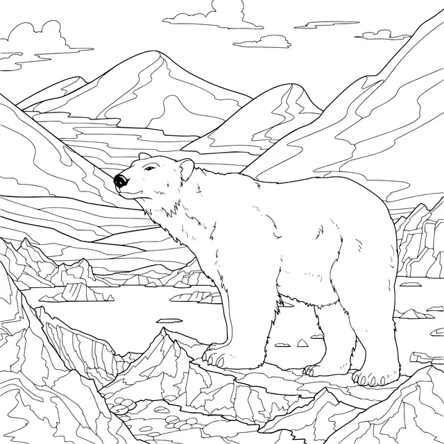 Polar Bear in the Polar Landscape