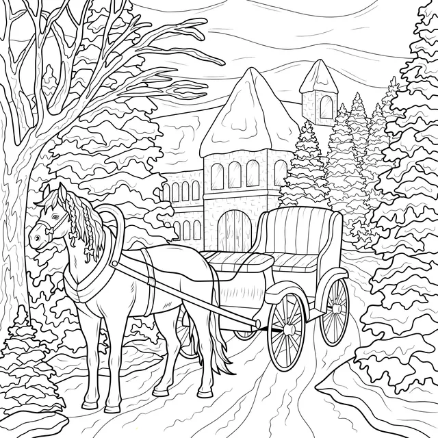 Winter Carriage Landscape