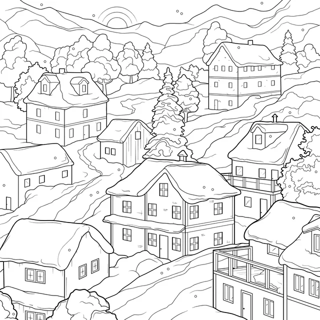 Snow - covered Village