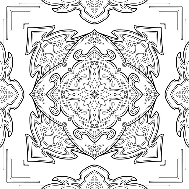 Exquisite Geometric Floral Ornamental Pattern