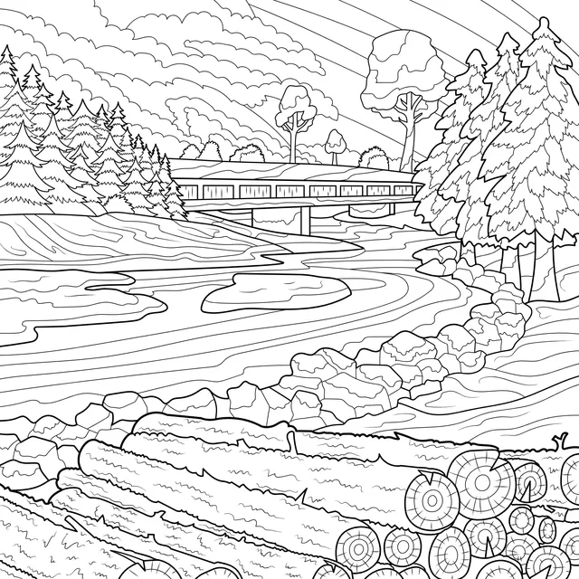 Riverside Forest Scenery
