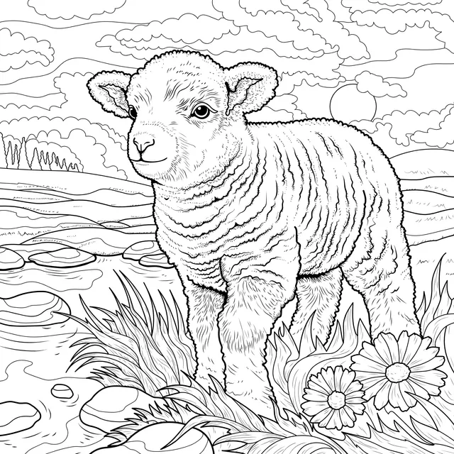 Lamb by the Stream
