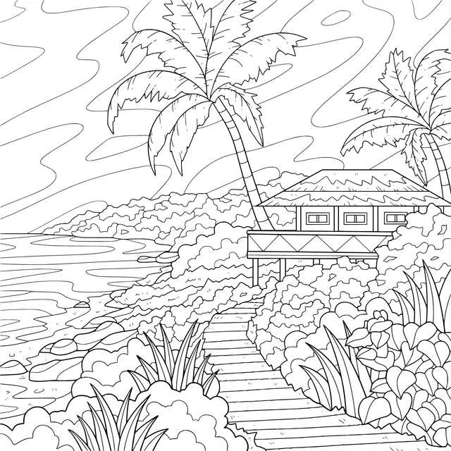 Beautiful Scenery of a Seaside Cottage