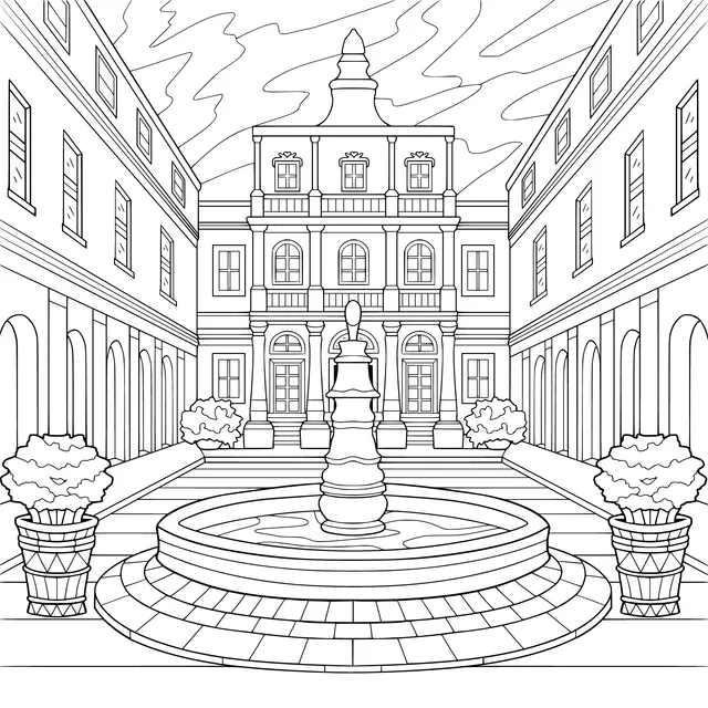 Fountain - building in the Courtyard