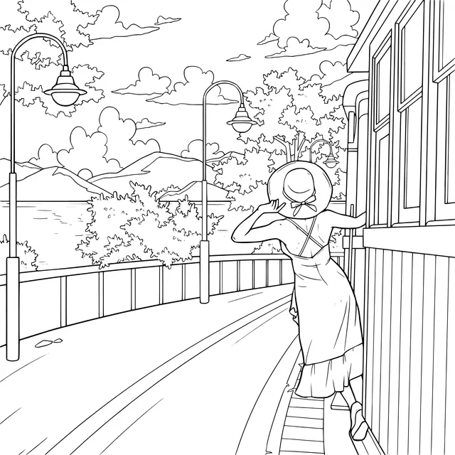 Lady gazing at the beautiful scenery