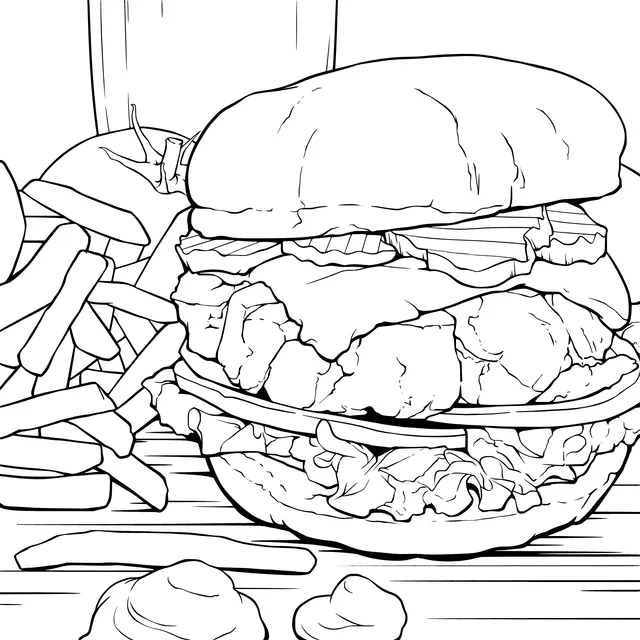 Delicious Burger and Fries