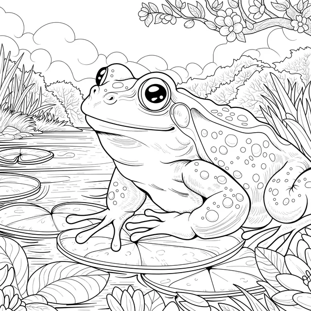 Frog on the Lotus Leaf