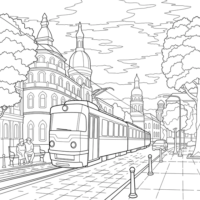 Tram Scenery in the City