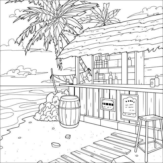 Beachside Thatched Bar