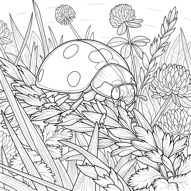 Ladybug in the Flower - bed