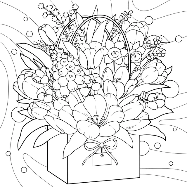 Colorful Flower Basket