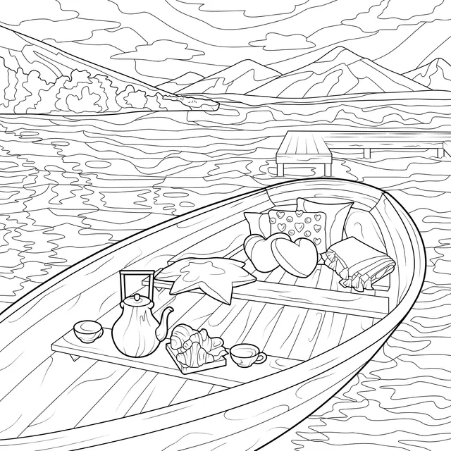 Leisure time in a boat on the lake
