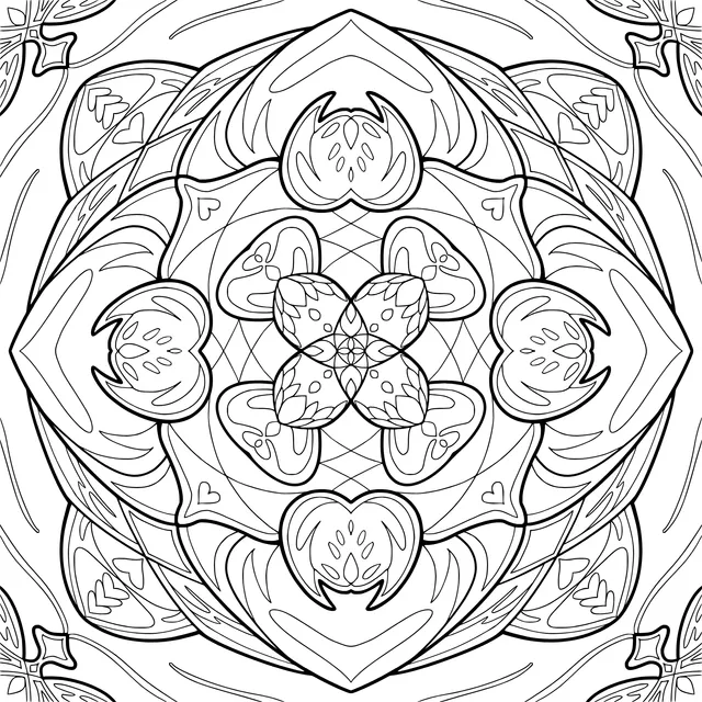 Colorful Geometric Floral Mandala Pattern
