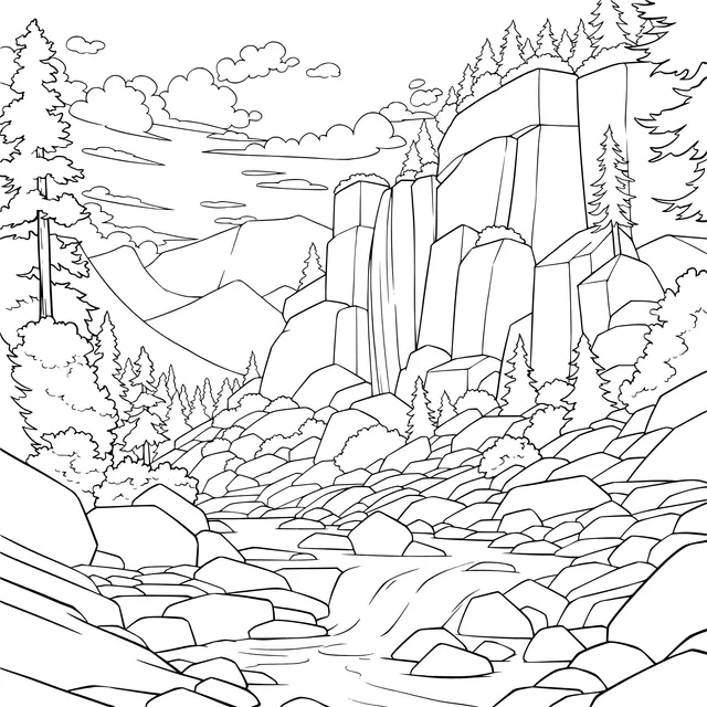 Mountain Waterfall Landscape