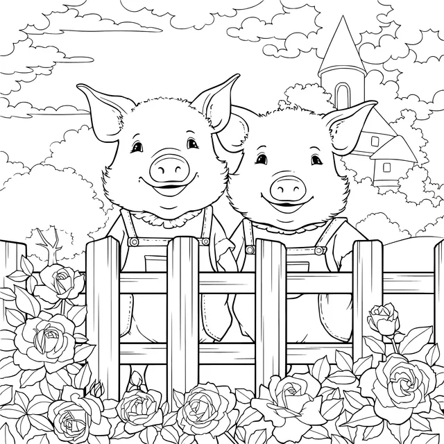 Pigs by the Fence