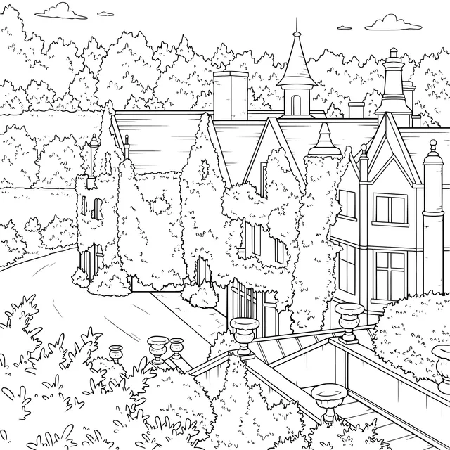 Manor Surrounded by Green Trees