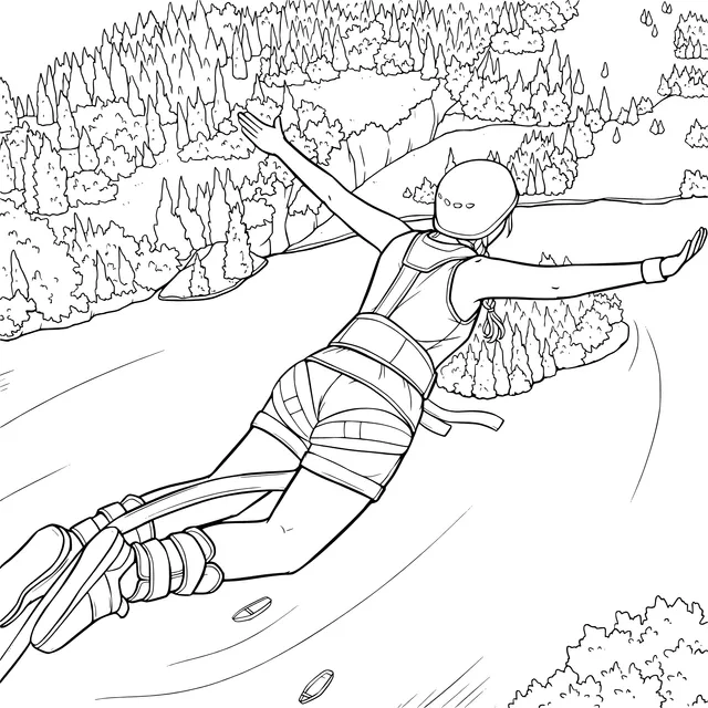 Person enjoying bungee jumping