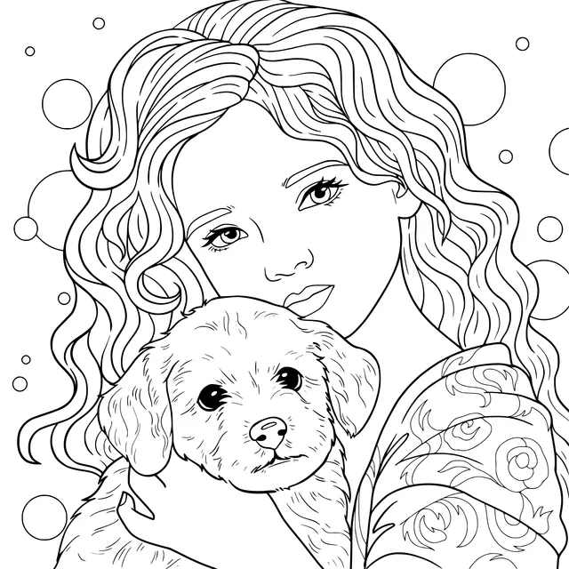 A Heart - warming Moment of a Girl and Her Puppy