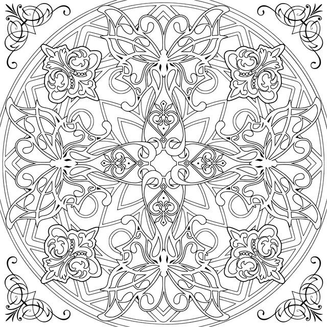 Colorful Symmetrical Floral Pattern