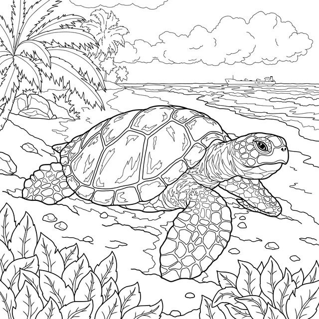 Sea Turtle on the Beach