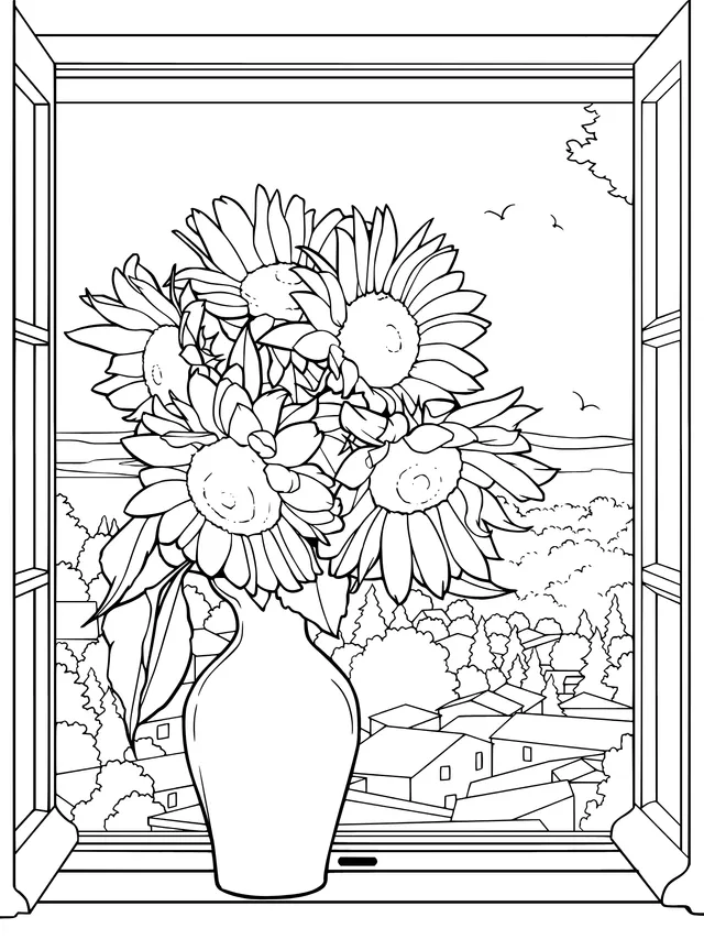 Sunflowers by the Window