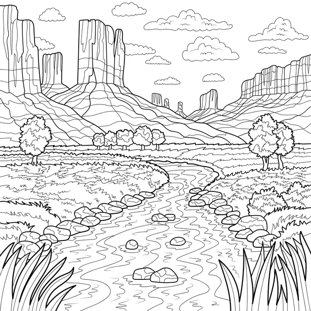 River scenery in the canyon