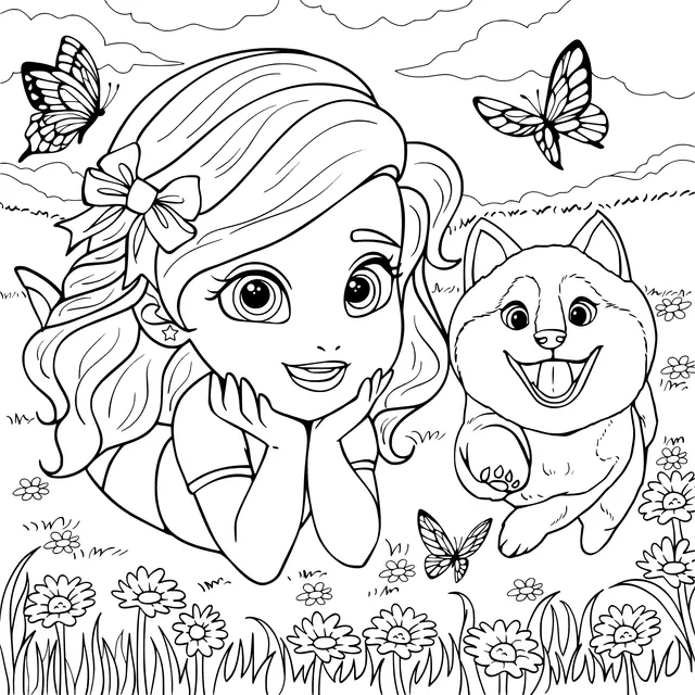 A Girl and Her Shiba Inu's Relaxing Time