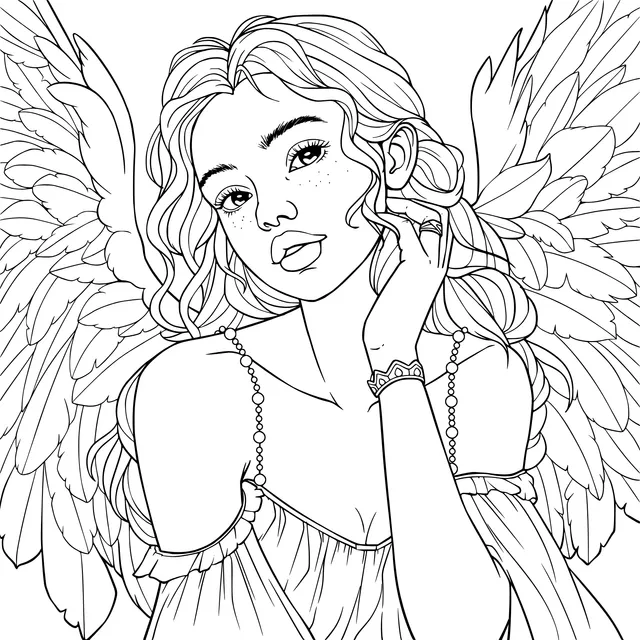 Pink - haired girl with wings