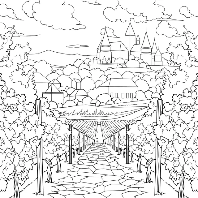 Scenery of a Castle in the Countryside