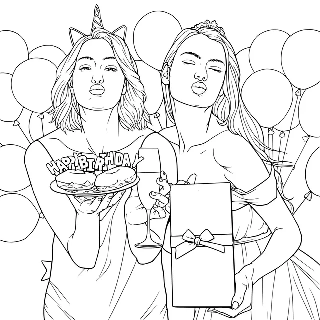 Two Ladies Celebrating a Birthday