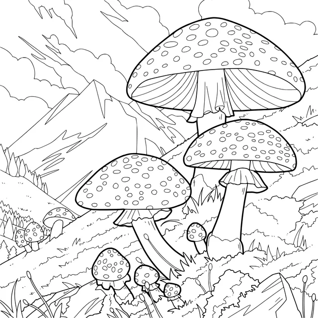 Fly - agaric Mushrooms in the Mountains