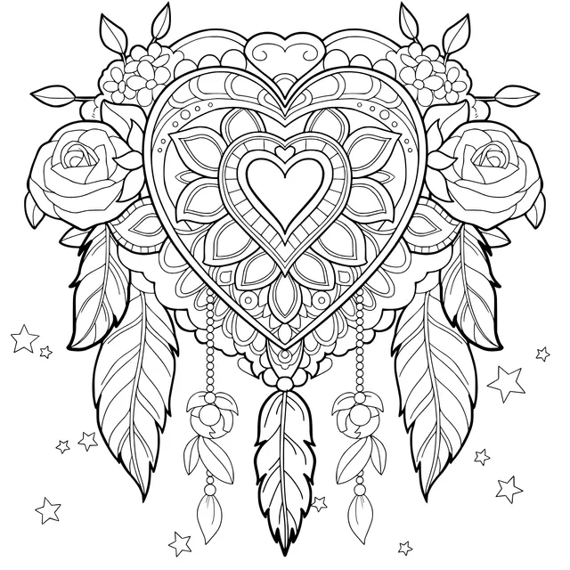 Mandala - style Heart Pattern