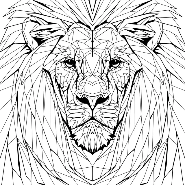 Geometric - style Lion