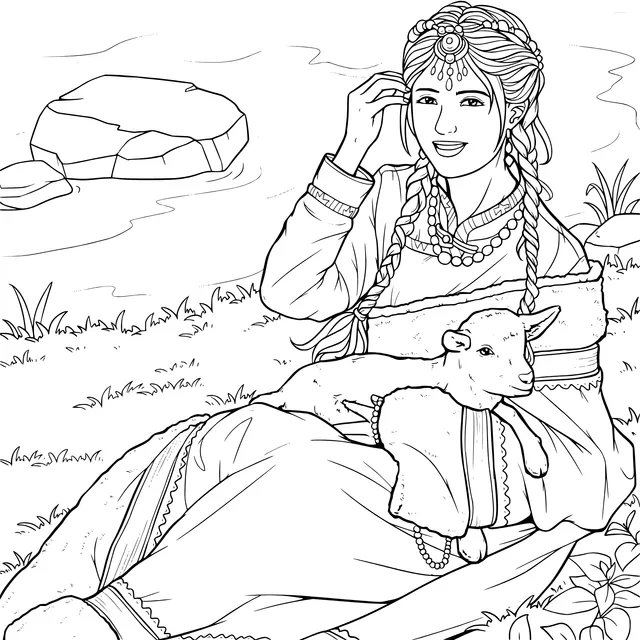 Shepherdess on the Grassland