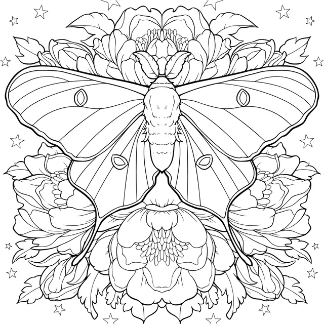 Moth and Flowers