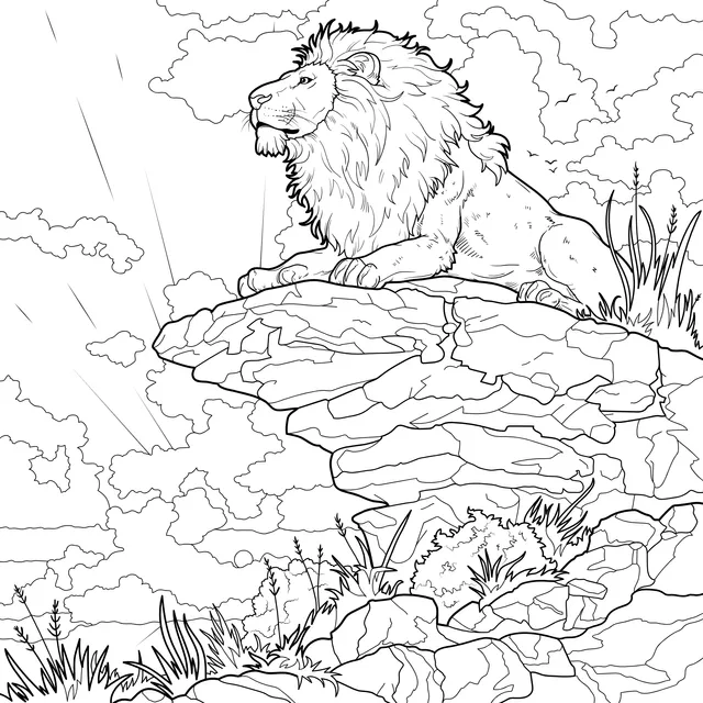 Lion on the Cliff